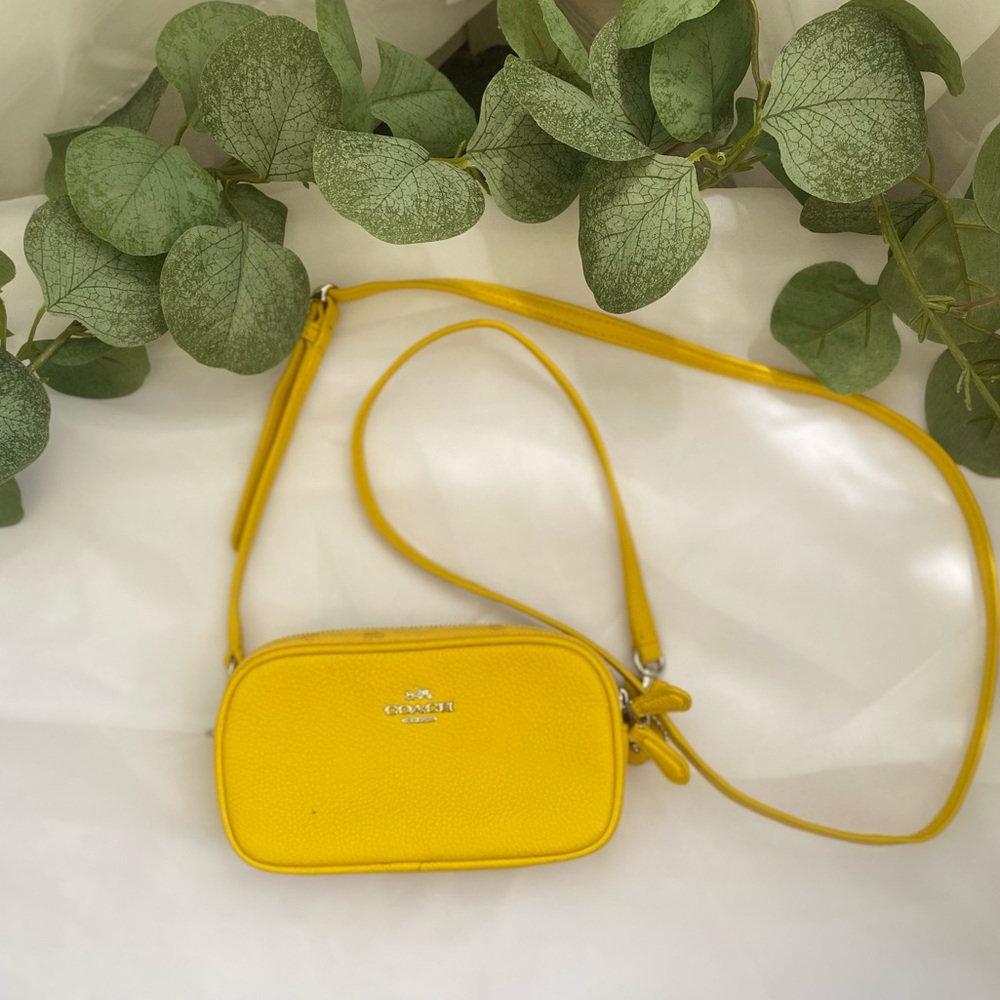 COACH Polished Pebble Crossbody Pouch/ Purse